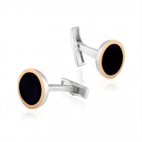 Серебряные запонки с ониксом БЦЮ-298з