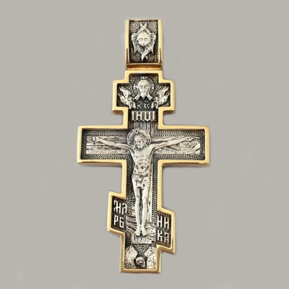 Хрест із срібла з частковою позолотою Архангел Михаїл  ЛЗ-34011