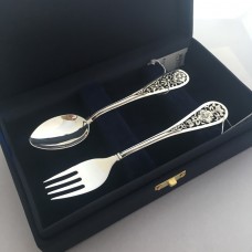 Набір дитячого срібного посуду Полянка БР-084137