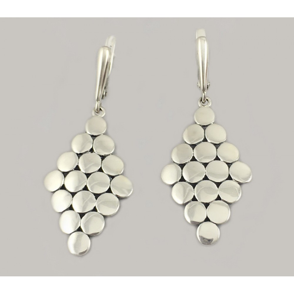 Срібні сережки без каменів Зеркала БР-0041511