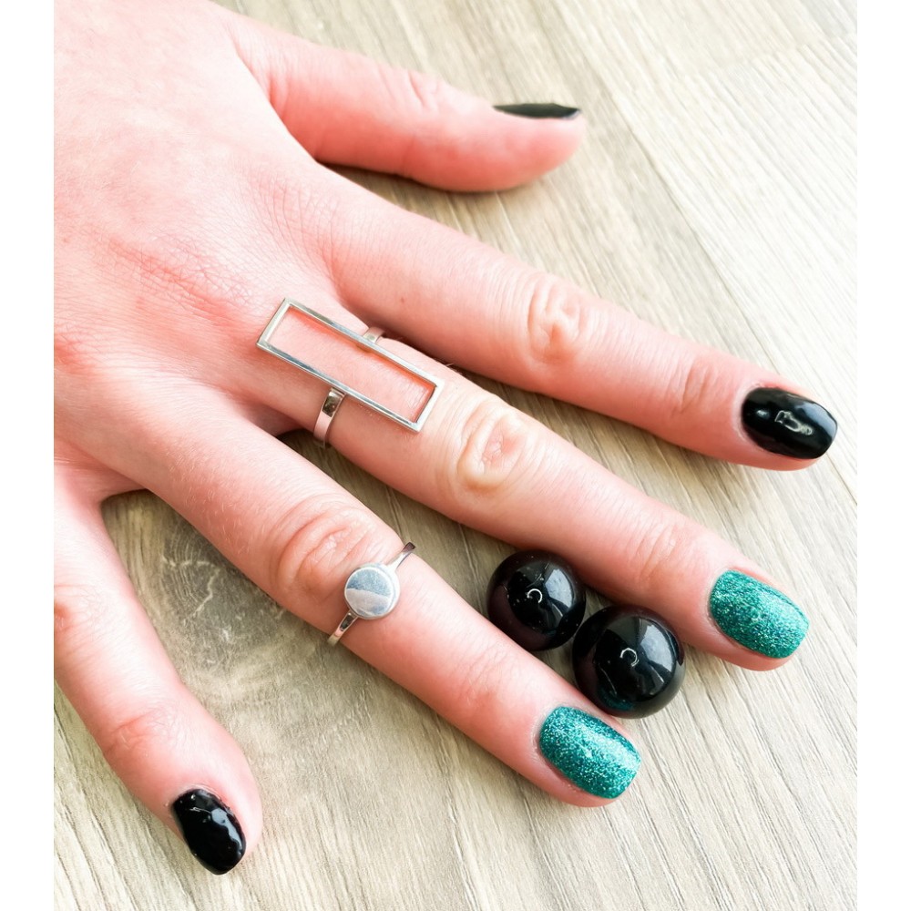 Серебряное родированое кольцо без камней ЛЗ-10081