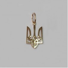 Золотая подвеска Герб Украины "Трезубец" ДС-10027