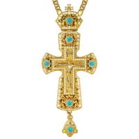 Крест латунный в позолоте с литьевым распятием 2.10.0159ЛП