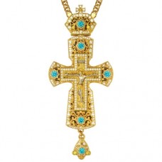 Крест латунный в позолоте с литьевым распятием 2.10.0159ЛП