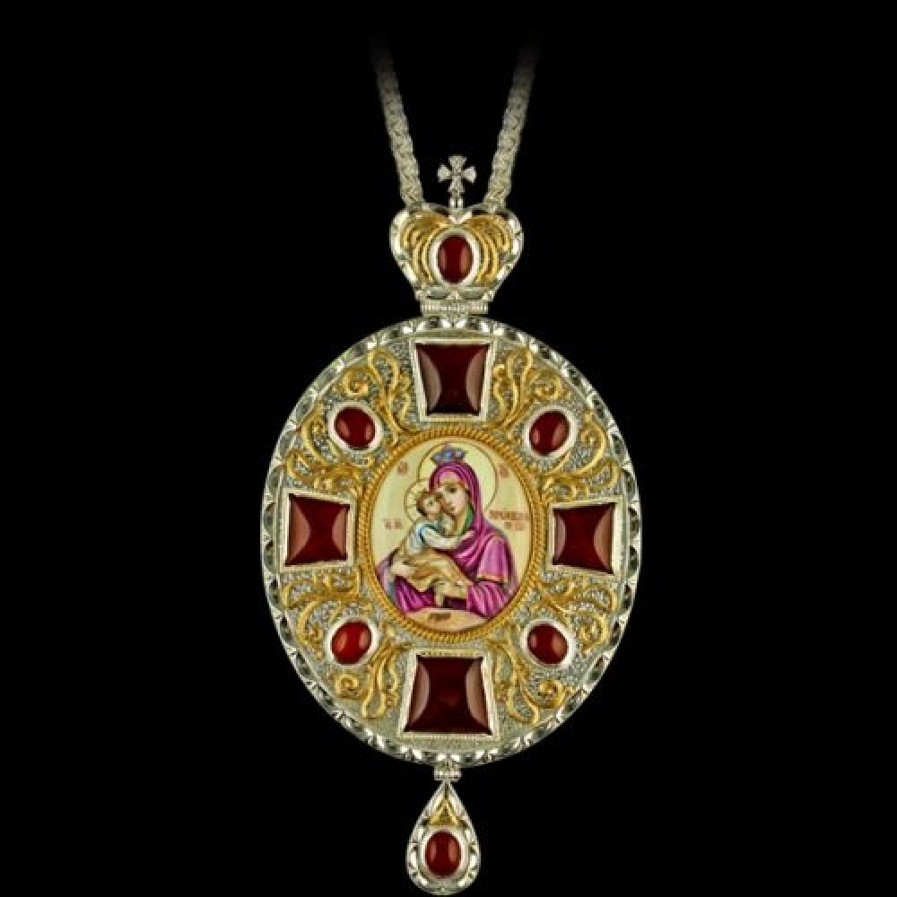 Панагия серебряная с цепью аг-2.7.01561