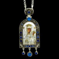 Панагия латунная "Богоматерь Ченстоховская" с цепью аг-2.7.0327Л1Л