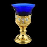 Лампада латунная "Цветы" в позолоте аг-2.7.0367ЛП