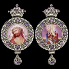 Панагия серебряная двухсторонняя с финифтью аг-2.7.0646-1