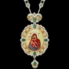 Панагия латунная с позолотой и вставками аг-2.7.0652ЛФ-235Л