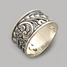 Серебряное широкое кольцо без камней Поляна 2  бр-0055421