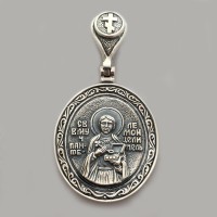 Срібна ладанка Великомученик і Целитель Пантелеймон 75 бр-3100254