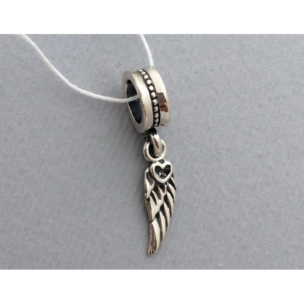 Серебряная бусина Крыло бр-0054431