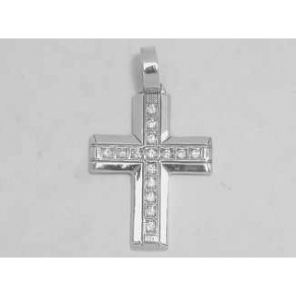Серебряный крест родированый 36 бр-3110034