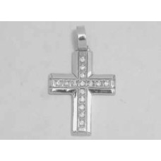Серебряный крест родированый 36 бр-3110034