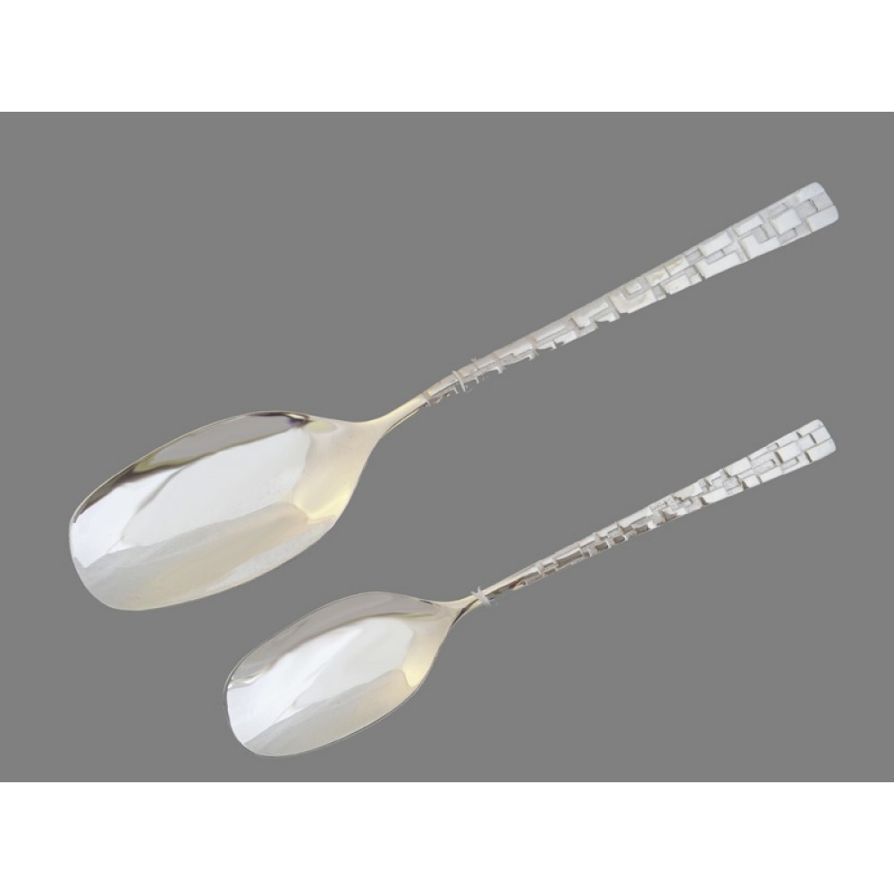 Набор серебряных ложек (чайная+десертная) бр-5350