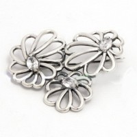 Срібна брошка Квіти бр-6110042
