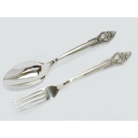 Набір срібних столових приборів Роза (ложка+виделка) бр-6465