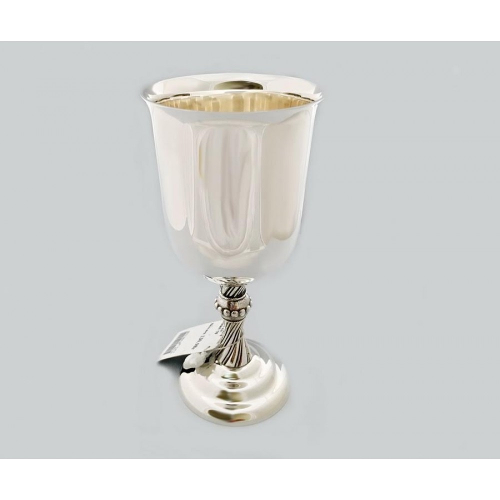 Серебряный бокал винный на крученной ножке 160мл бр-8100018/1