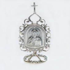 Серебряная икона "Спас Нерукотворный" бр-00176