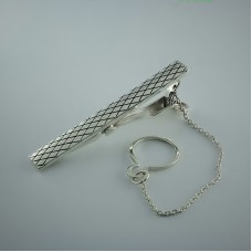 Серебряный зажим для галстука ЮМ-8445