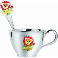 Набор серебряной посуды детский Львенок (чашка+ложка) ХЮ-080522/080492