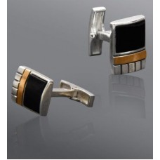 Серебряные запонки с ониксом БЦЮ-231