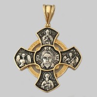 Срібний хрест з частковою позолотою ЛЗ-34024