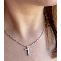 Срібний хрест в стилі мінімалізм  ЛЗ-36063