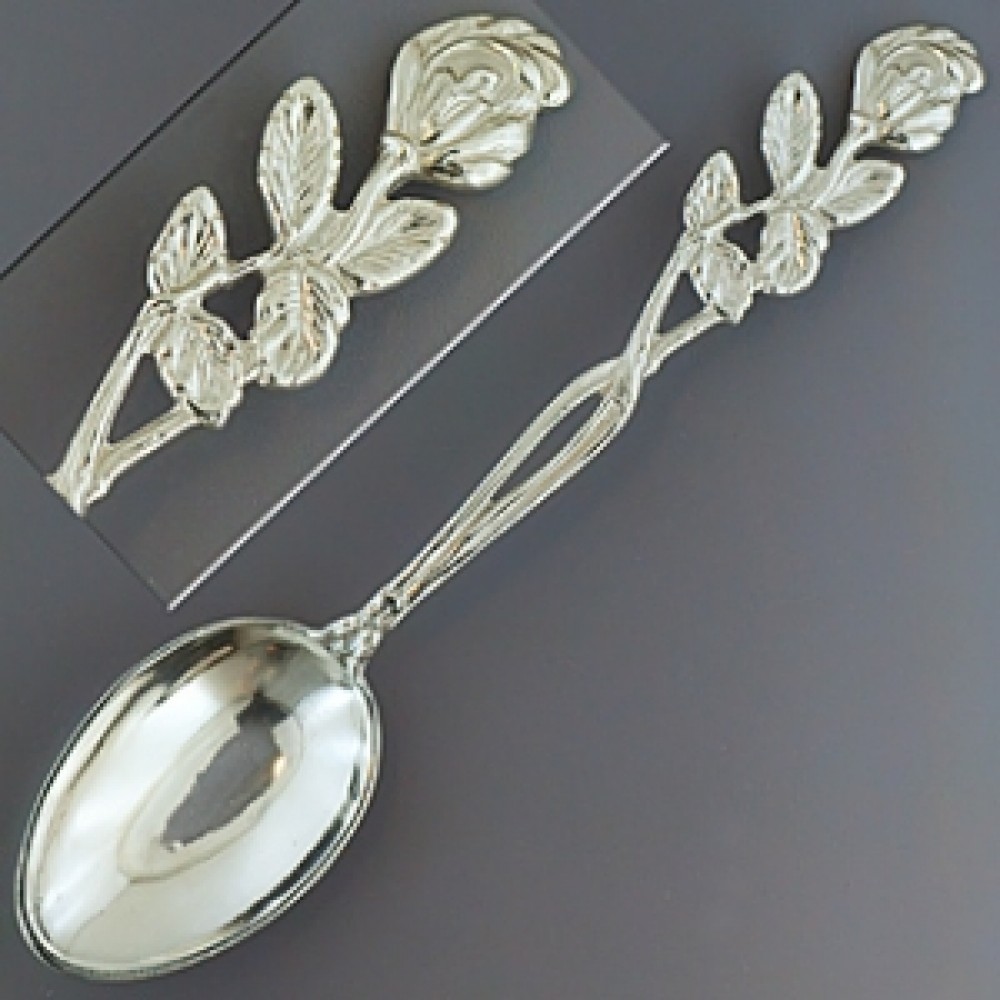 Срібна кавова ложка Роза стл-01