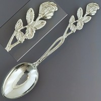 Серебряная кофейная ложка Роза стл-01