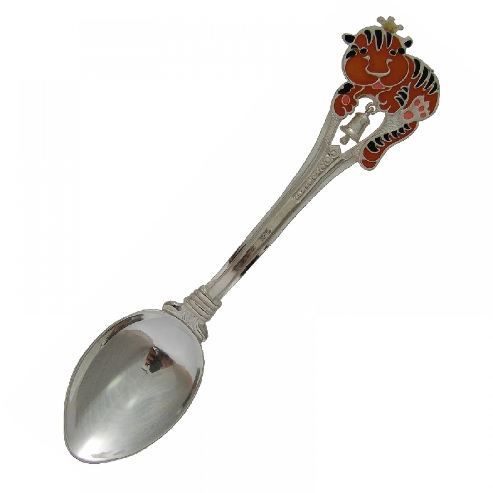 Срібна дитяча ложка Тигренок зі срібла 925 проби