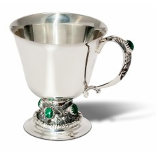 Серебряная чашка Малахит ХЮ-040034