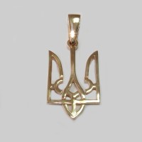 Золотая подвеска Герб Украины "Трезубец" ДС-10028