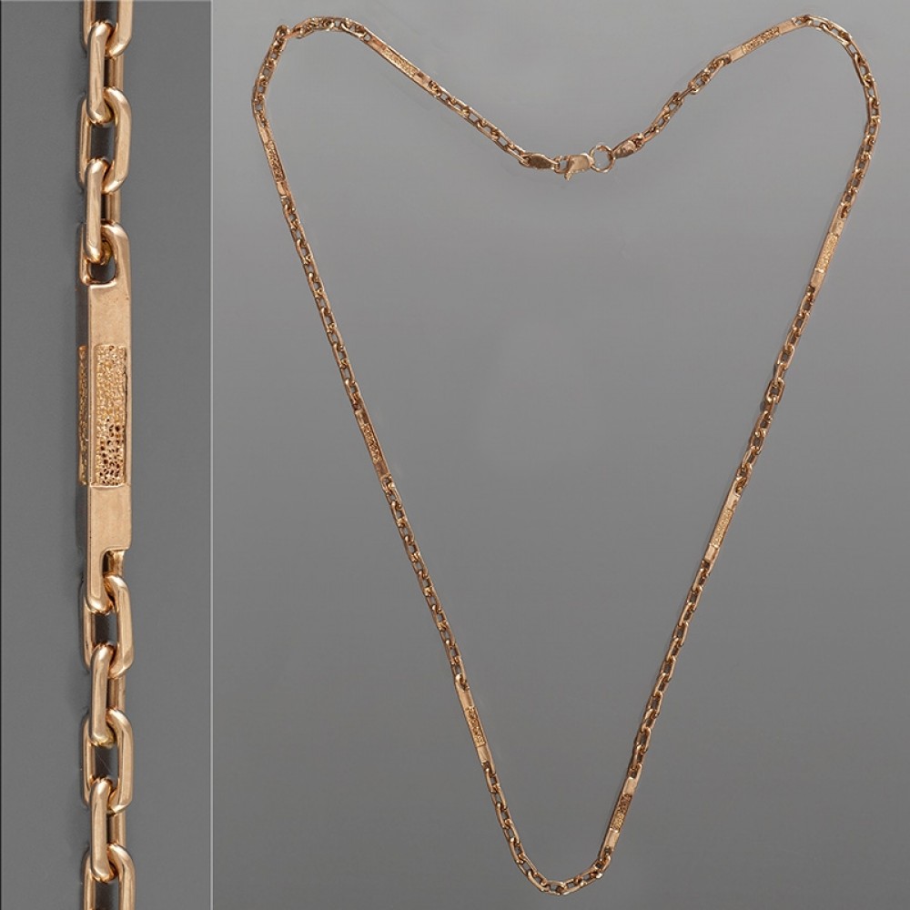 Золотая цепочка Якорная со слитком 55см 1088