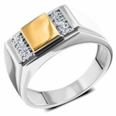 Срібна каблучка з золотою накладкою ЛЗ-12055