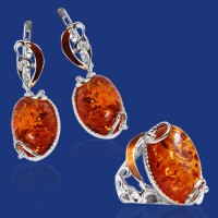 Серебряный гарнитур с золотом бц-162