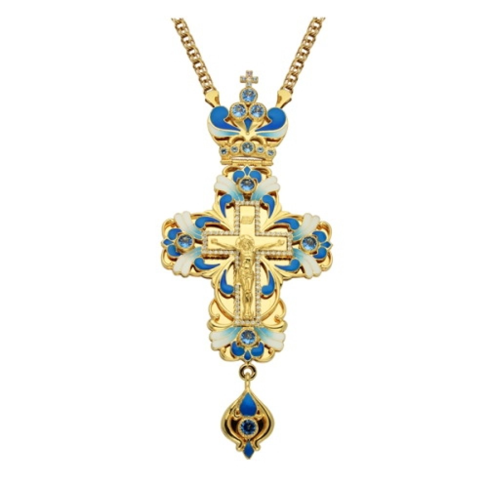 Крест наперсный латунный с цепью 2.10.0031ЛП1ЛП