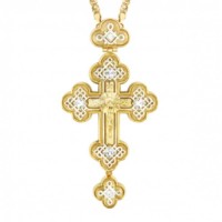 Крест наперсный серебряный в позолоте с цепью2.10.0071П1П