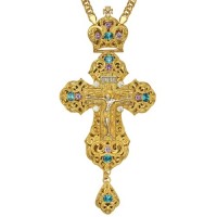 Крест латунный в позолоте с литьевым распятием 2.10.0164ЛП