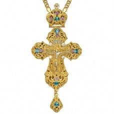 Крест латунный в позолоте с литьевым распятием 2.10.0164ЛП