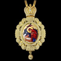 Панагия латунная в позолоте с цепью аг-2.7.0528ЛП-21ЛП