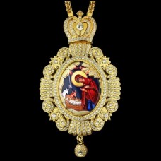 Панагия латунная в позолоте с цепью аг-2.7.0528ЛП-21ЛП