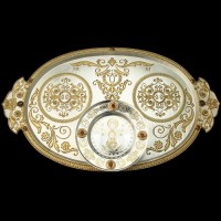 Поднос латунный для архиерейской запивки с фрагментальной позолотой аг-2.7.0729ЛФ