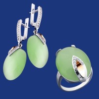 Серебряный гарнитур с золотом бц-241