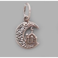 Серебряный мусульманский кулон  Мечеть  бр-3100087