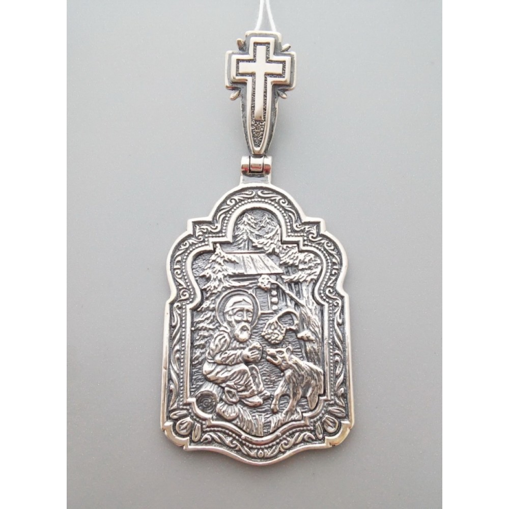 Серебряная ладанка  Серафим Саровский  67 бр-3100244