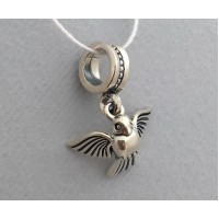 Серебряная бусина "Птичка" бр-0058931