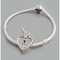 Серебряная бусина "Замочек с ключиком" 6 бр-3110750