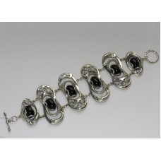 Серебряный браслет 925 пробы с ониксом бр-5150031