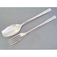 Набор серебряных десертных приборов Шахматы (ложка+вилка) бр-5384